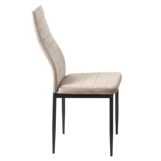 Kitchen chair made of velvet and black frame BUC 263V beige