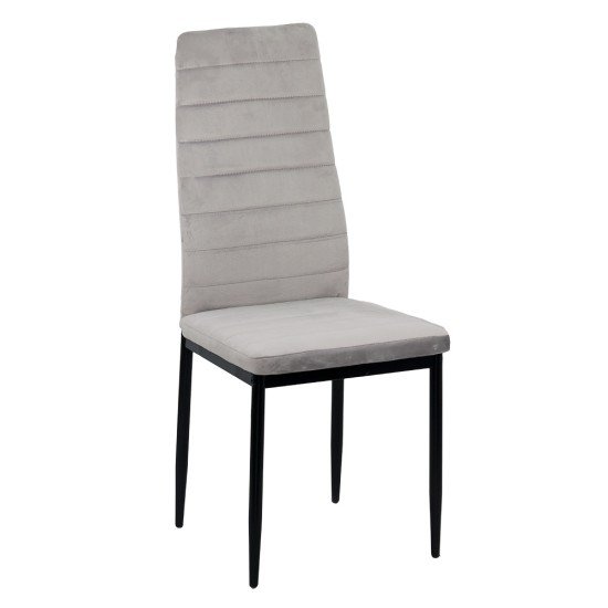 Kitchen chair made of velvet and black frame BUC 263V grey