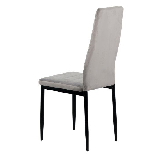 Kitchen chair made of velvet and black frame BUC 263V grey