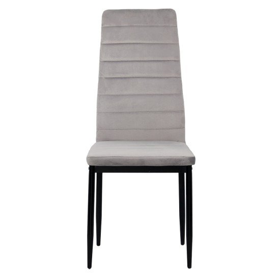 Kitchen chair made of velvet and black frame BUC 263V grey