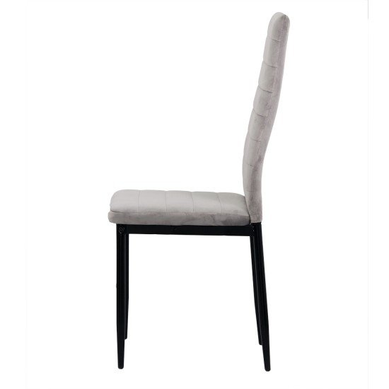 Kitchen chair made of velvet and black frame BUC 263V grey