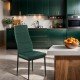 Kitchen chair made of velvet and black frame BUC 263V green