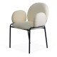 Scaun dining crem BUC 281 din material boucle cu cadru metalic