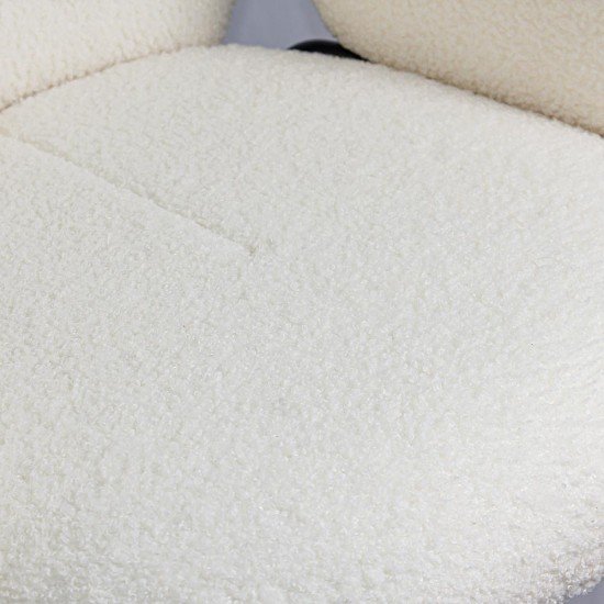 Scaun dining crem BUC 281 din material boucle cu cadru metalic
