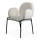 Scaun dining crem BUC 281 din material boucle cu cadru metalic
