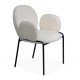 Scaun dining crem BUC 281 din material boucle cu cadru metalic