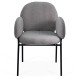 Scaun dining gri BUC 281 din boucle cu cadru negru fix