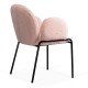 Scaun dining roz BUC 281 cu tapiterie boucle si cadru fix