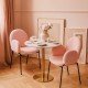 Scaun dining roz BUC 281 cu tapiterie boucle si cadru fix