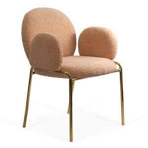 Beige dining chair made of boucle material with an elegant look BUC 282 Beige dining chair made of boucle material with an elegant look BUC 282