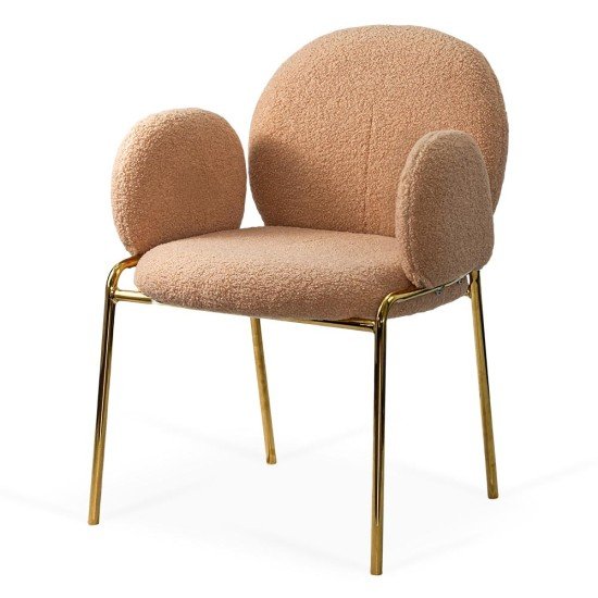 Beige dining chair made of boucle material with an elegant look BUC 282