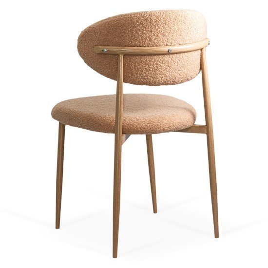 Beige dining chair with boucle upholstery BUC 283