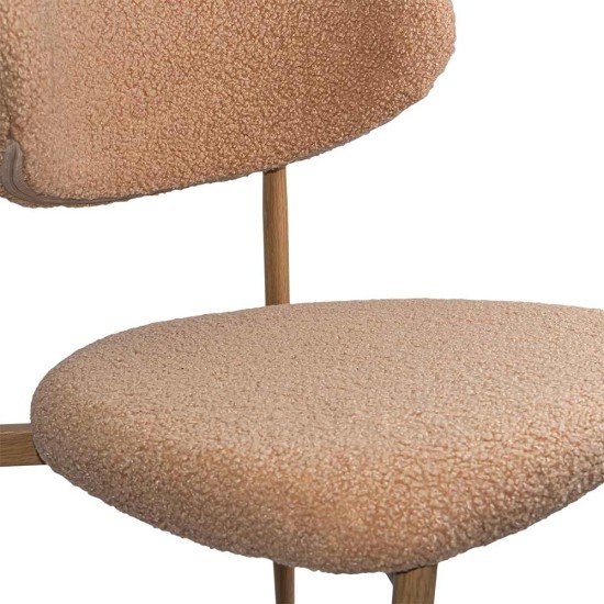 Beige dining chair with boucle upholstery BUC 283
