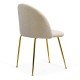 Scaun living bej BUC 284 din material boucle cu cadru metalic si dopuri pentru protectie