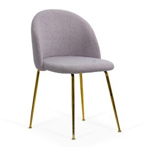 Scaun living gri BUC 284 din material boucle cu picioare aurii metalice Scaun living gri BUC 284 din material boucle cu picioare aurii metalice