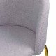 Scaun living gri BUC 284 din material boucle cu picioare aurii metalice