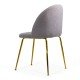 Scaun living gri BUC 284 din material boucle cu picioare aurii metalice