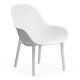 Scaun terasa alb din plastic cu picioare solide HRC 593