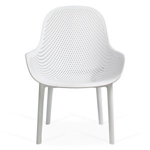 White plastic patio chair with solid legs HRC 593 White plastic patio chair with solid legs HRC 593