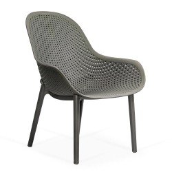 Scaun terasa gri din plastic cu cadru rezistent HRC 593