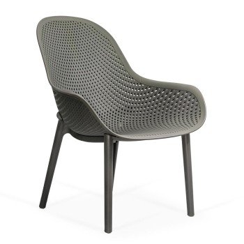 Scaun terasa gri din plastic cu cadru rezistent HRC 593