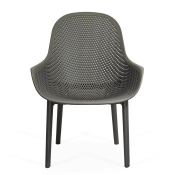 Scaun terasa gri din plastic cu cadru rezistent HRC 593