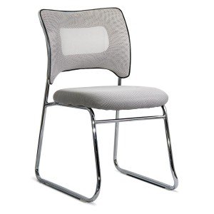 Light gray mesh visitor chair with metal sled frame, stable HRC 613F Light gray mesh visitor chair with metal sled frame, stable HRC 613F