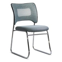 Gray mesh visitor chair with modern metal frame HRC 613F