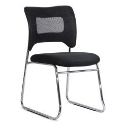 Black mesh visitor chair with metal frame, stable and breathable HRC 613F