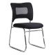 Black mesh visitor chair with metal frame, modern HRC 613F