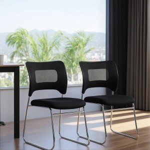 Black mesh visitor chair with metal frame, stable and breathable HRC 613F Black mesh visitor chair with metal frame, stable and breathable HRC 613F