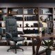 Ergonomic office chair in black ecological leather OFF 023 black