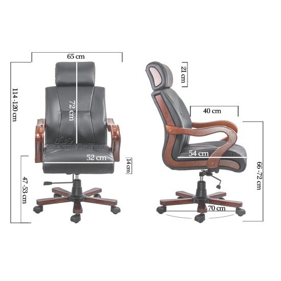 Executive chair with eco leather and wood massage OFF 1662