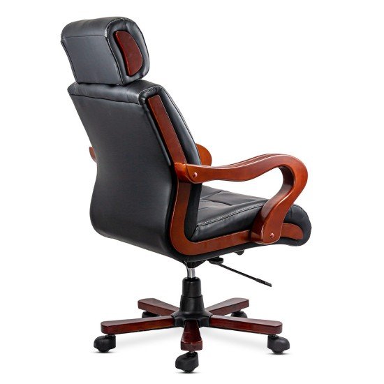 Executive chair with eco leather and wood massage OFF 1662