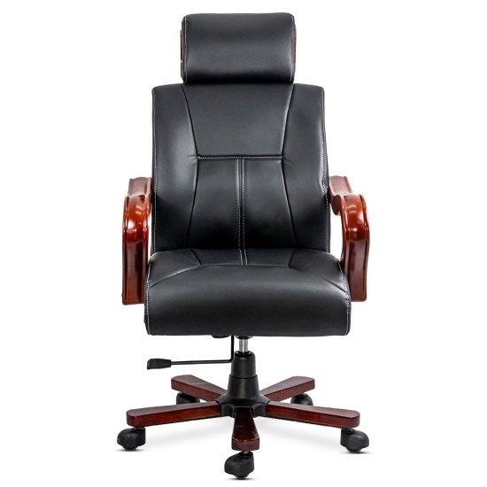 Executive chair with eco leather and wood massage OFF 1662