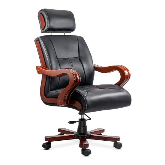 Executive chair with eco leather and wood massage OFF 1662