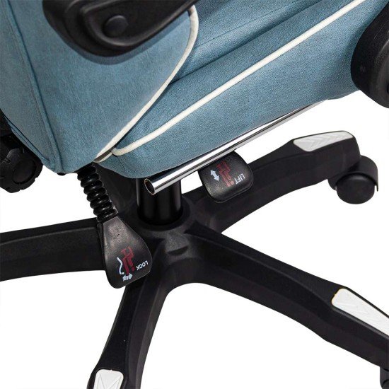 OFF 295 blue fabric gaming chair with folding backrest