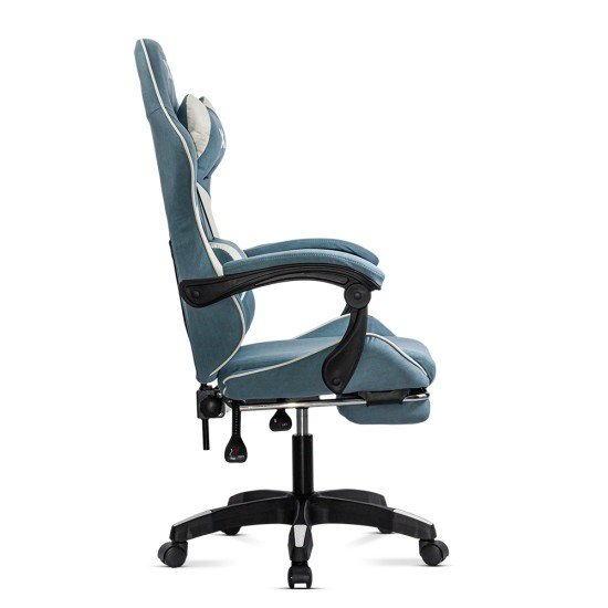 OFF 295 blue fabric gaming chair with folding backrest