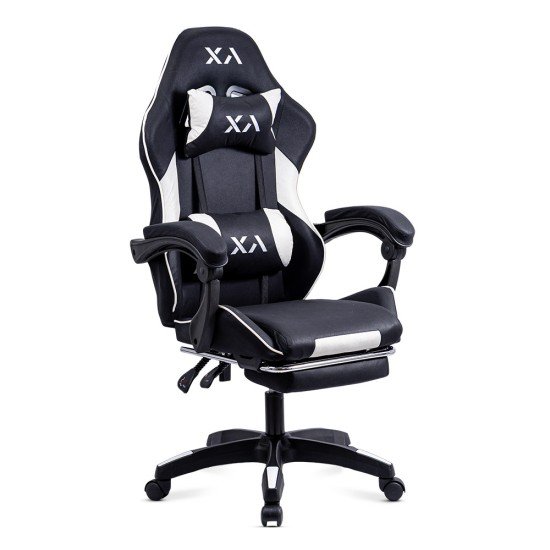 Scaun gaming din stofa cu suport pentru picioare OFF 295 negru
