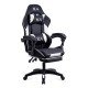 Scaun gaming din stofa cu suport pentru picioare OFF 295 negru