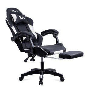 Fabric gaming chair with footrest OFF 295 black