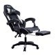 Scaun gaming din stofa cu suport pentru picioare OFF 295 negru