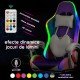 Scaun gaming de birou pentru fete cu lumini RGB si suport picioare OFF 298 mov cu roz Scaun gaming de birou pentru fete cu lumini RGB si suport picioare OFF 298 mov cu roz