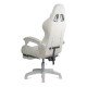 Cream ergonomic gaming chair made of eco-leather with footrest and RGB lighting OFF 298