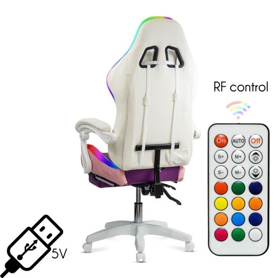 Scaun gaming OFF 298 mov și roz