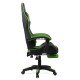 Gaming chair with adjustable backrest and footrest green/black OFF 299