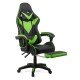 Gaming chair with adjustable backrest and footrest green/black OFF 299