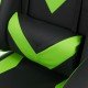 Gaming chair with adjustable backrest and footrest green/black OFF 299