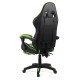 Gaming chair with adjustable backrest and footrest green/black OFF 299