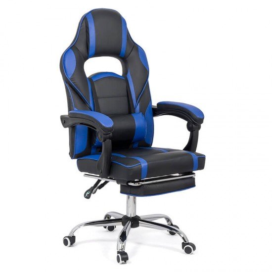 Gaming chair with footrest OFF 302 blue